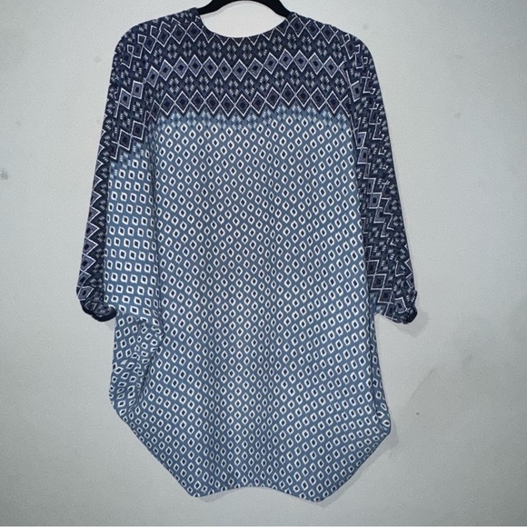 Willow & Clay Blue Diamond Print Boho Kimono Cover Up - Picture 5 of 5
